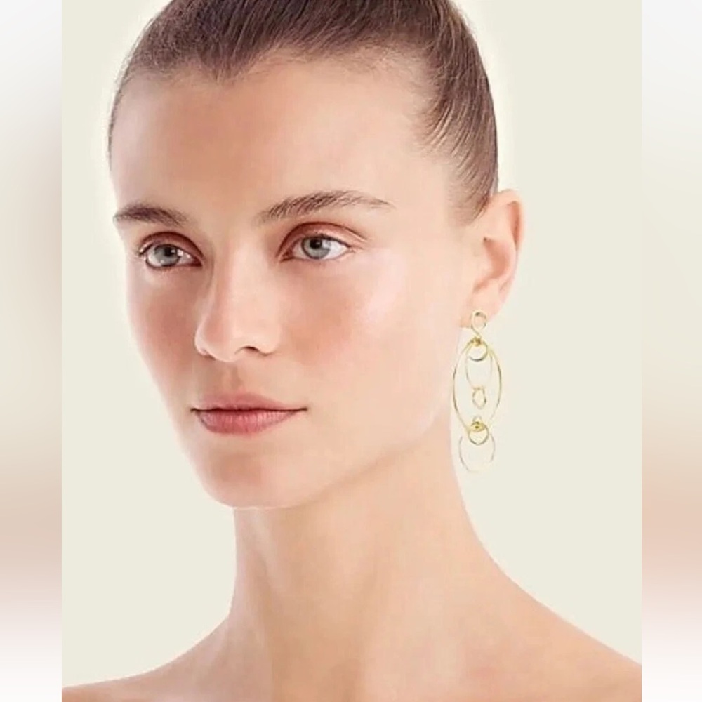 J. Crew Gold Multi-Circle Earrings - Picture 2 of 4